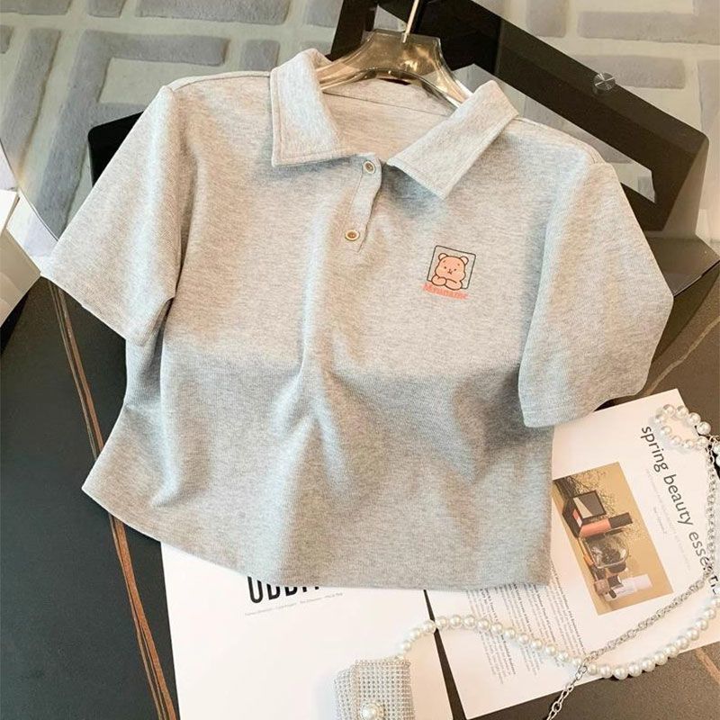 Collar Short Sleeve Summer Fashionable Medium Big Casual Children's Suit