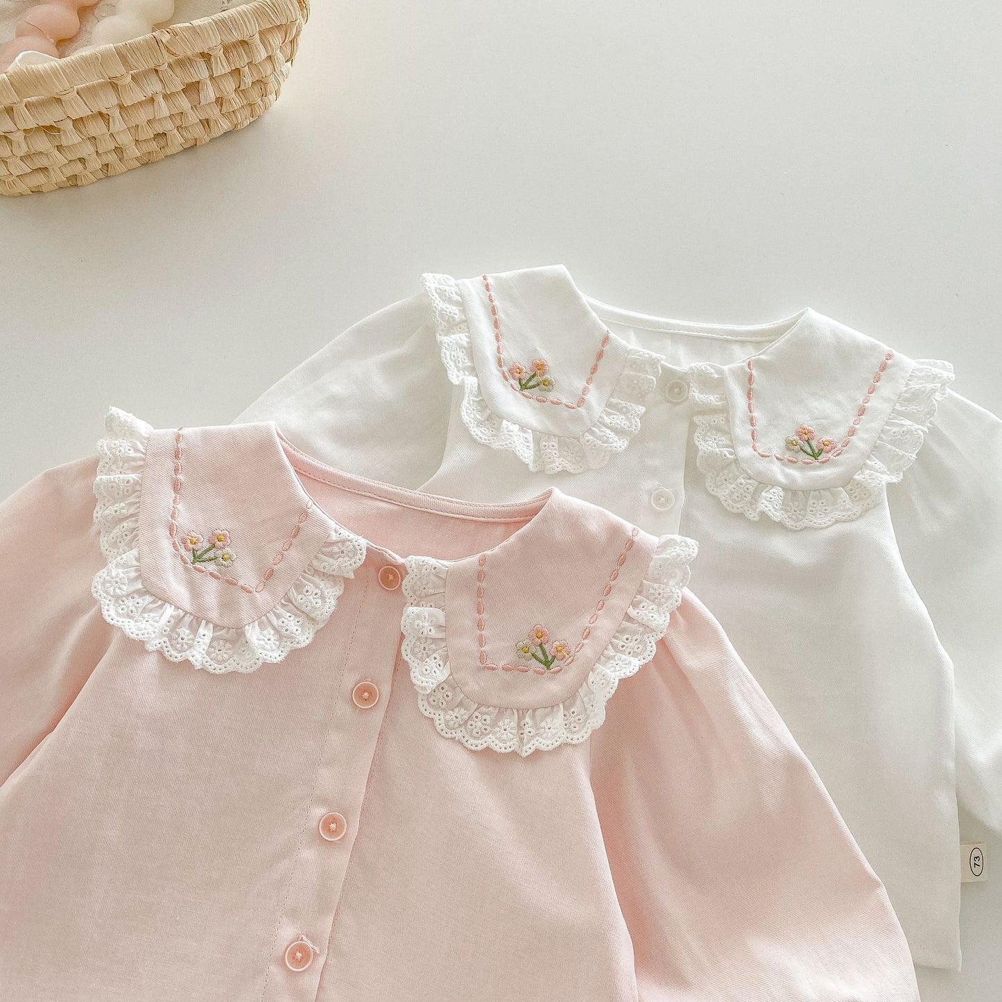 Children's Korean Style Small Left Right Lace Collar Fashionable Spring Children's Shirt