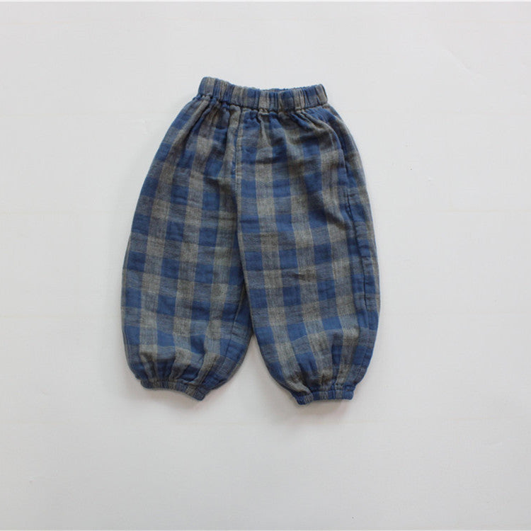 Children's Korean Style Trousers Spring Casual Plaid Boys Loose Children's Pants
