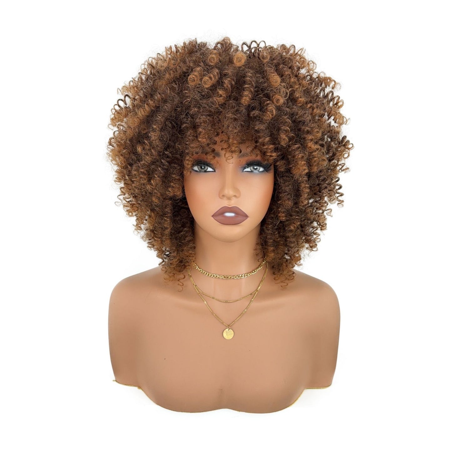 Women's African Wigs With Small Afro Full Wig Short Curly Hair