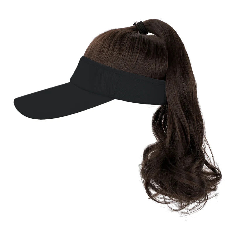 Personality Horse Tail Wavy Roll Pink Wig Ponytail