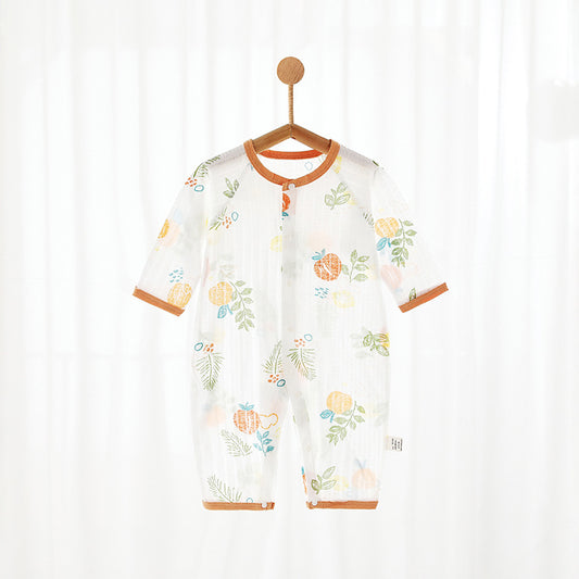 Children's Pure Cotton Class Boneless Born Clothes Long Sleeve Summer Thin Jumpsuit, Climbing Suit
