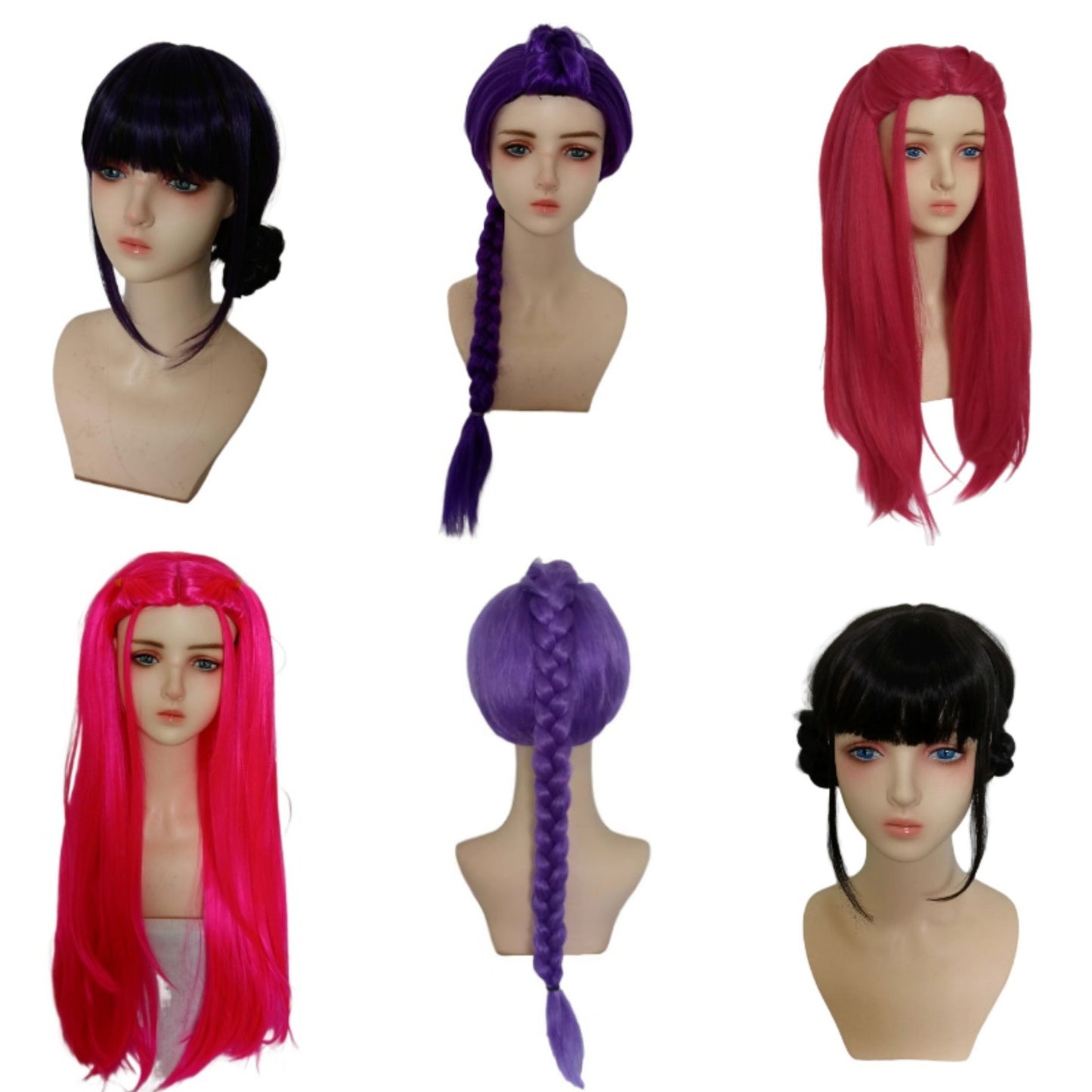 Witch Hunting Group Mira Rose Red Long Straight Cos Wig