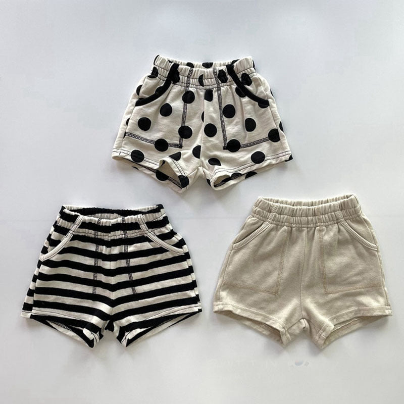 Infant Toddler Cotton Shorts Western Boys Striped Polka-dot Loose-fitting Casual Children's Pants