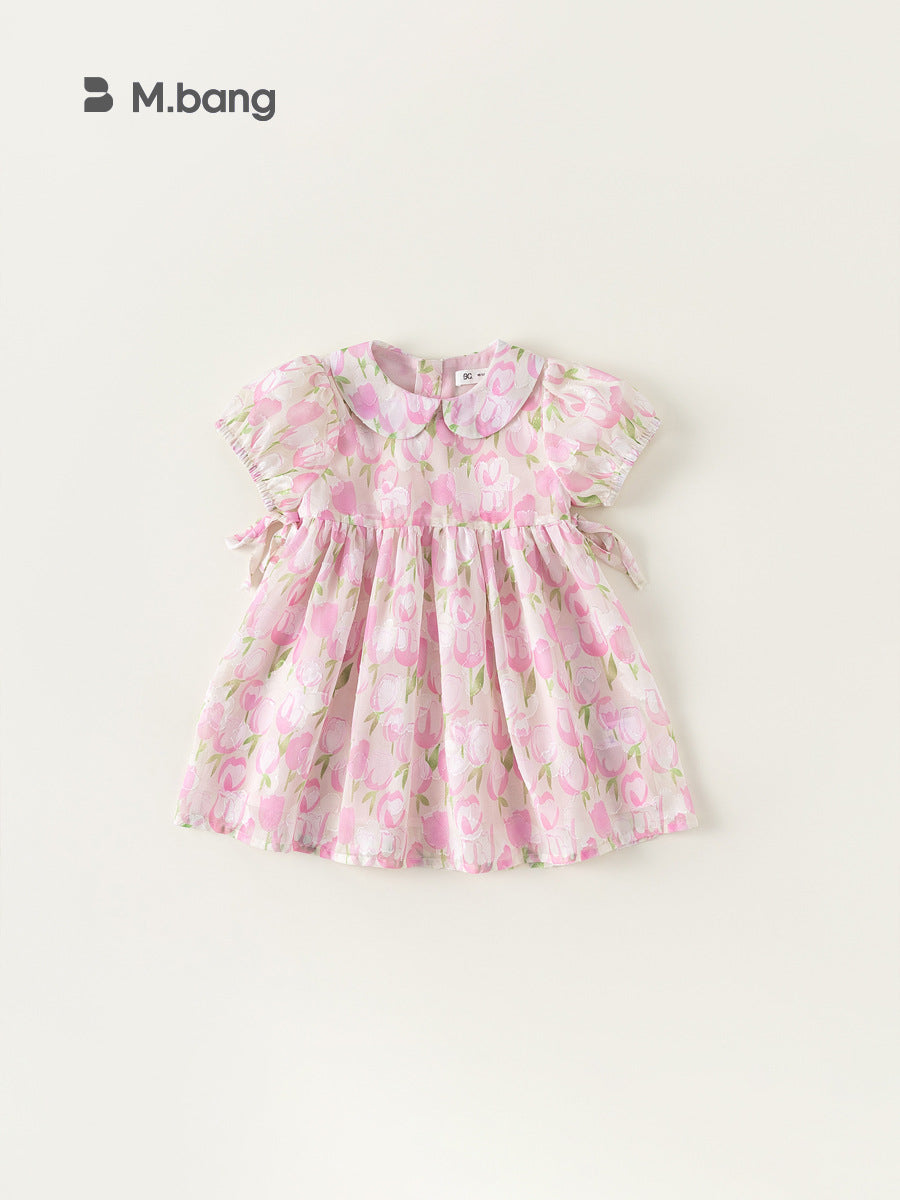 Children's Clothing Princess Summer Pink Floral Little Children's Dress