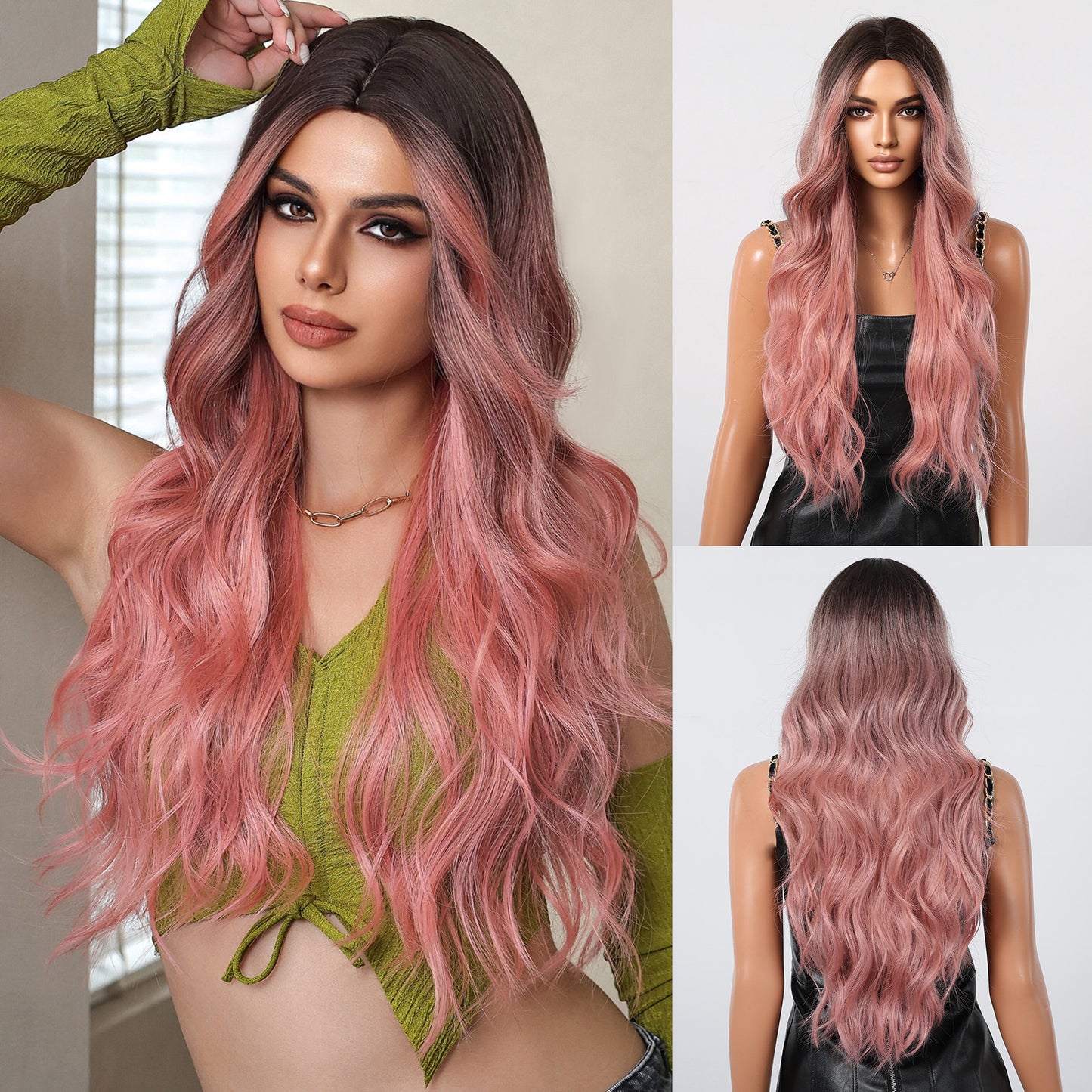 Women's Curly Hair Medium Large Wave Natural Chemical Wig Long Curls