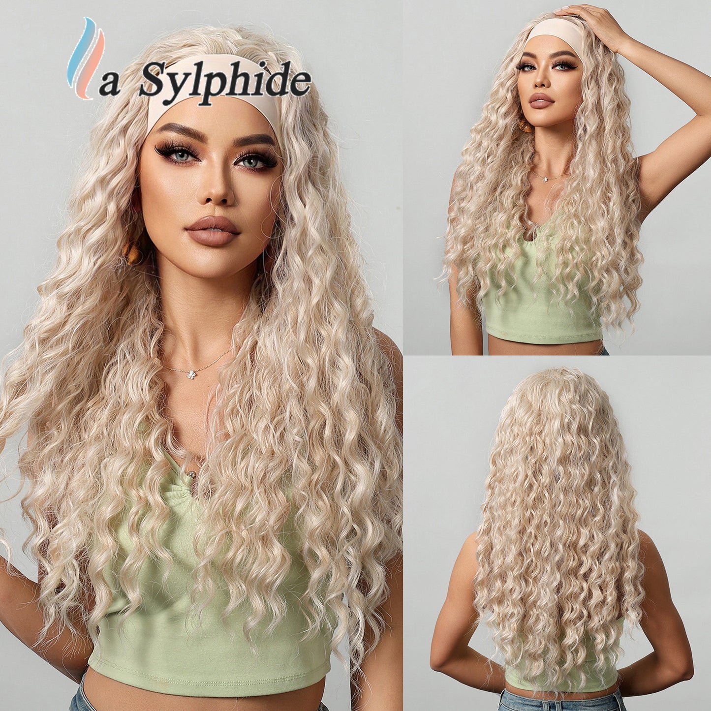 Hair Band Female Black Small Curly Brown Straight Mechanism Wig Long Curls