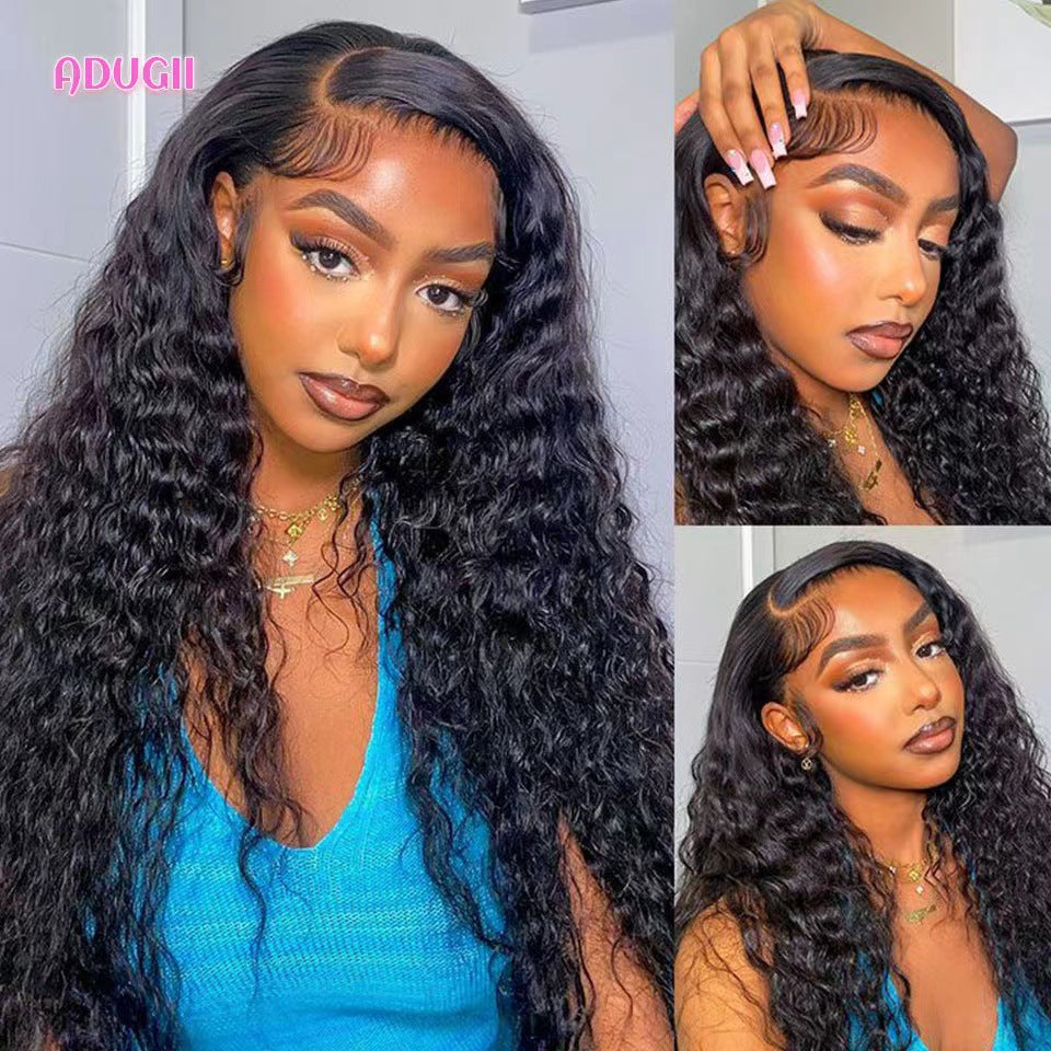Women's Black African Small Curly Hair Mechanism Fiber Wig Long Curls