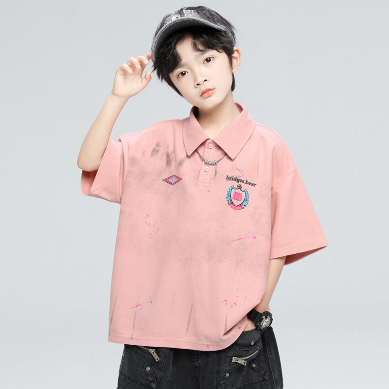 Glamorous Elegant Bear Summer Short-sleeved Shirt Children's T-shirt