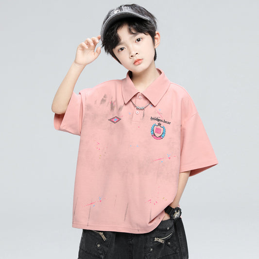 Glamorous Elegant Bear Summer Short-sleeved Shirt Children's T-shirt