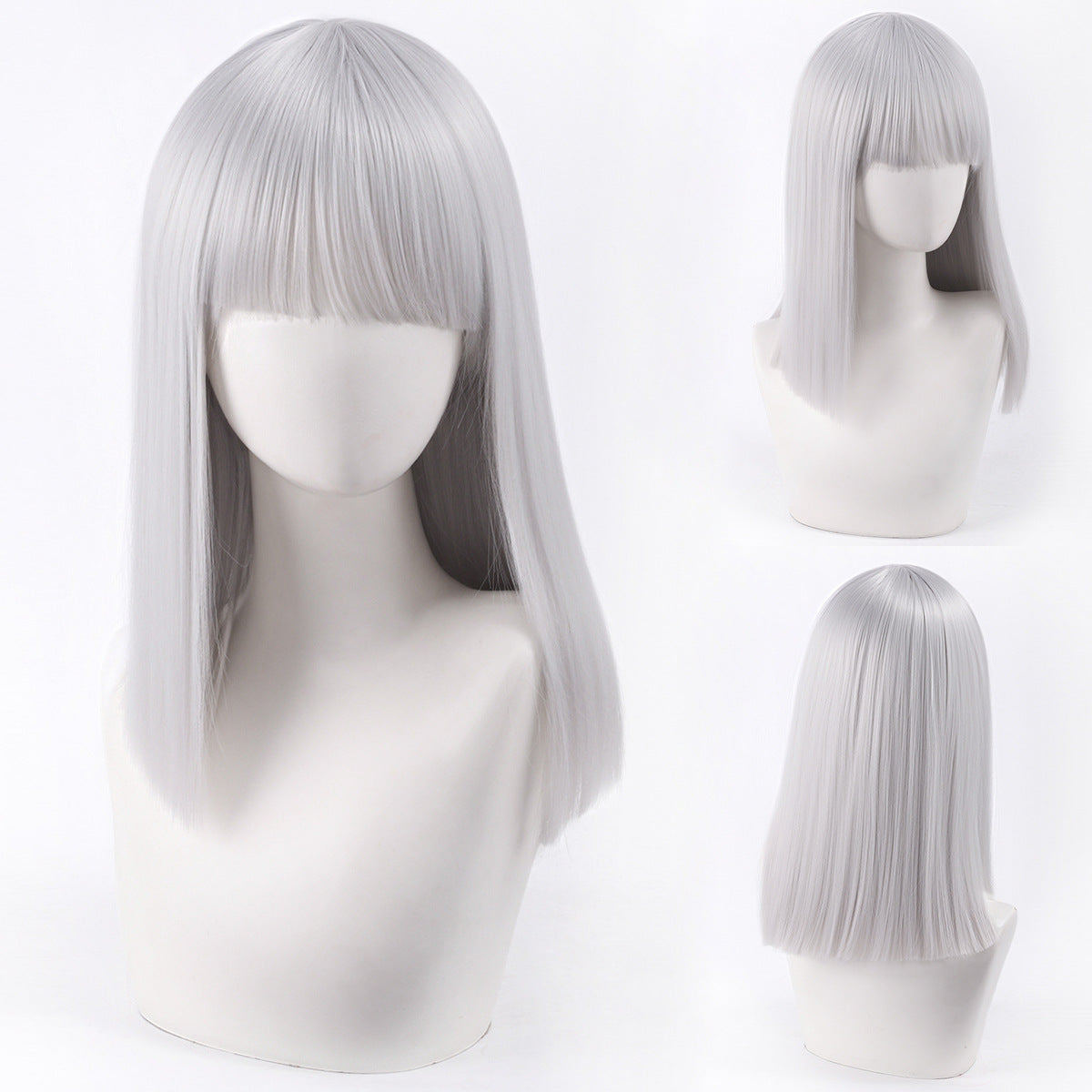 Green Gray Beige Black Red Pink Bangs Anime Nightclub Female Cos Wig