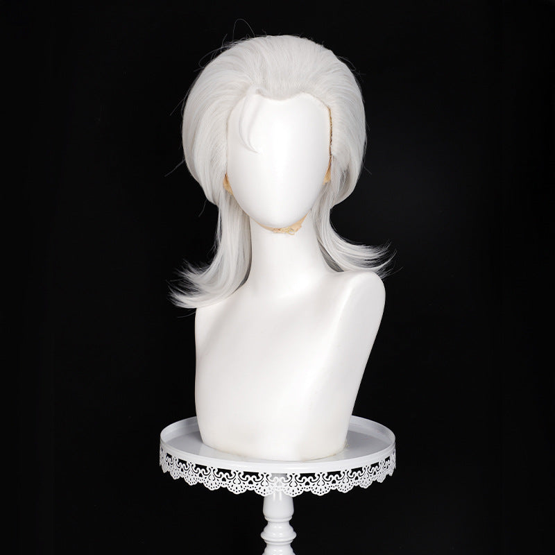 Silk Convex Hero Super Top Big Back Sier White Cos Wig