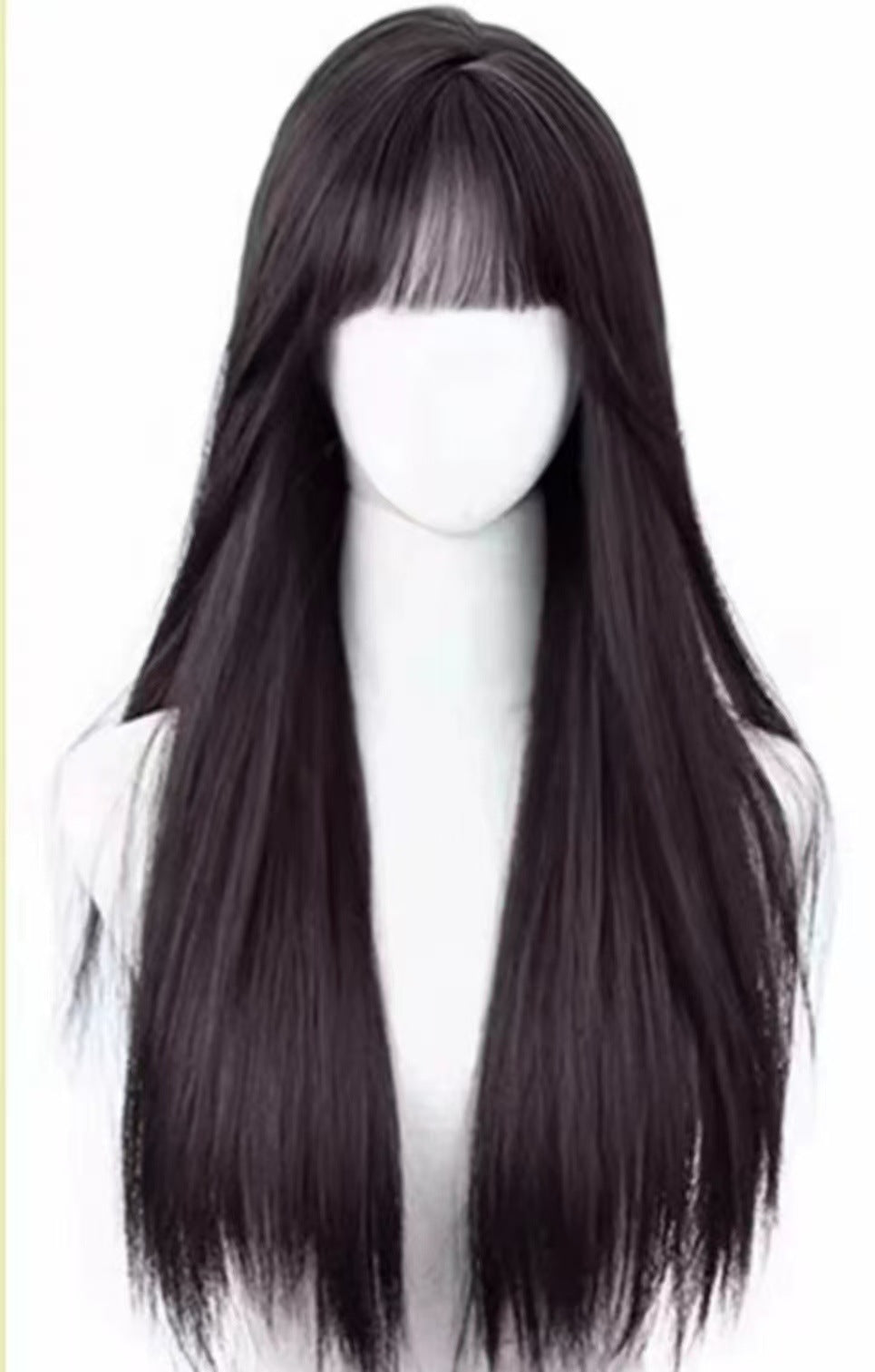 Mid-length Hair Natural Simulation People Full Long Straight Wig