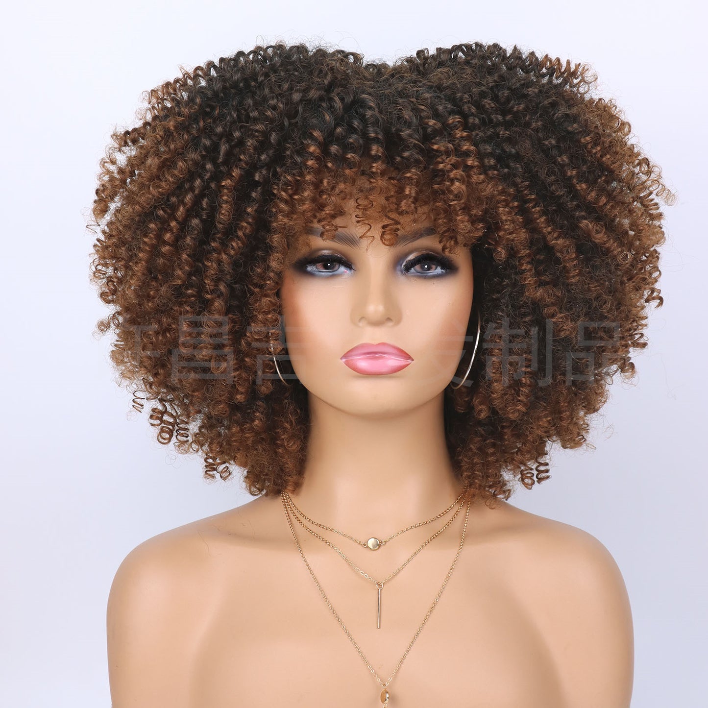 Afro African Small Volume Fluffy Head Wig Short Curly Hair
