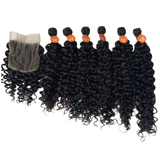 African Human Hair Mixed Weft Piece Wig