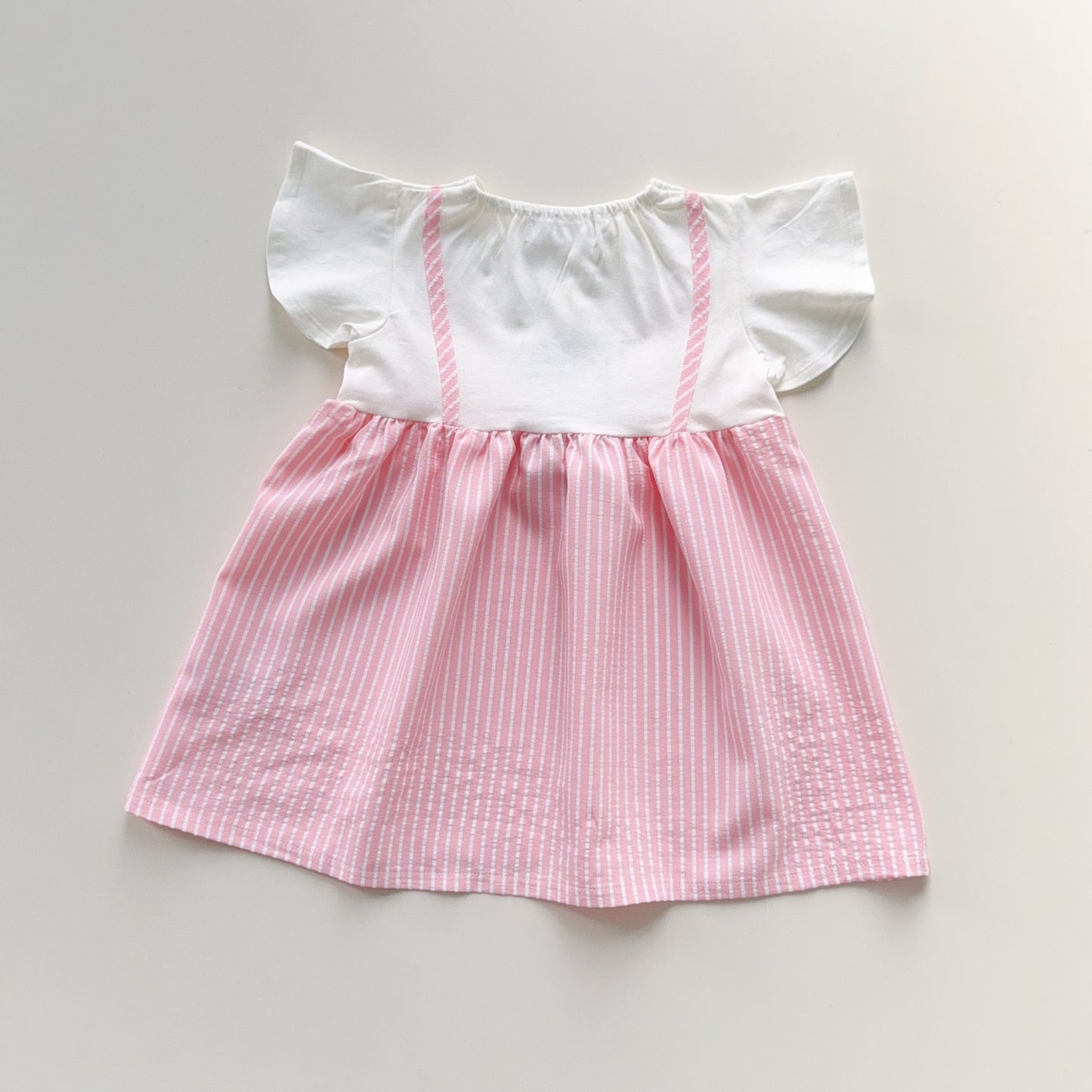 Cool Summer Fake Two-piece Flounced Sleeve Children's Dress