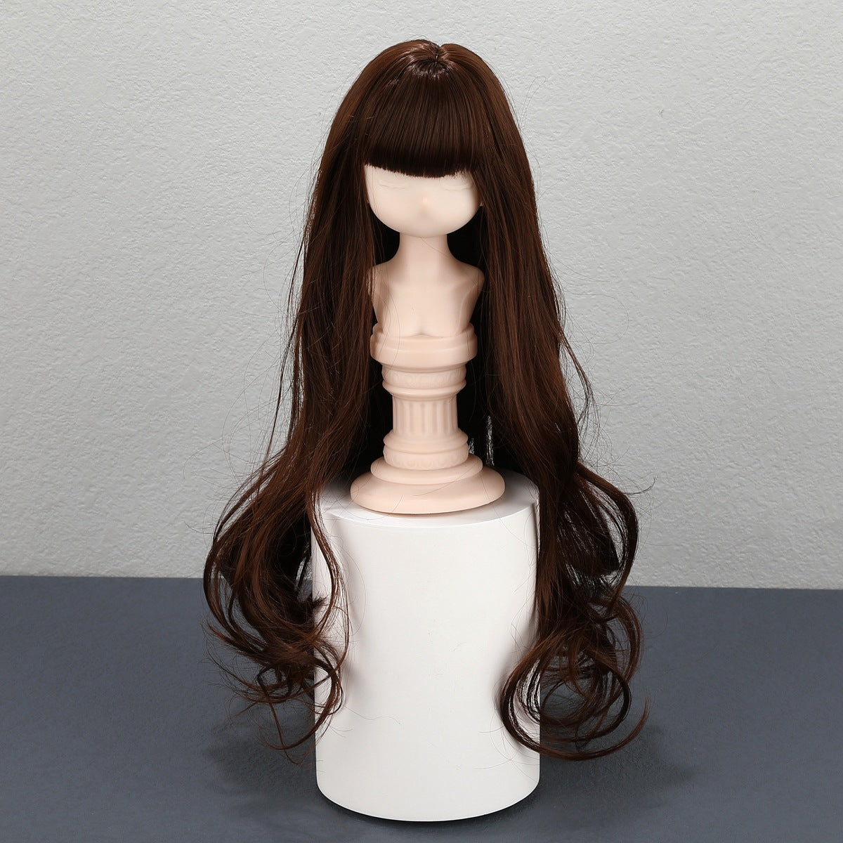 Points Soft Silk Bangs Long Curly Hair Cos Wig