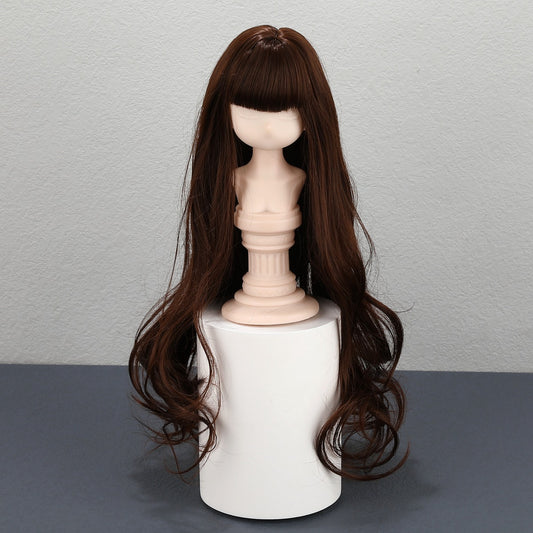 Points Soft Silk Bangs Long Curly Hair Cos Wig