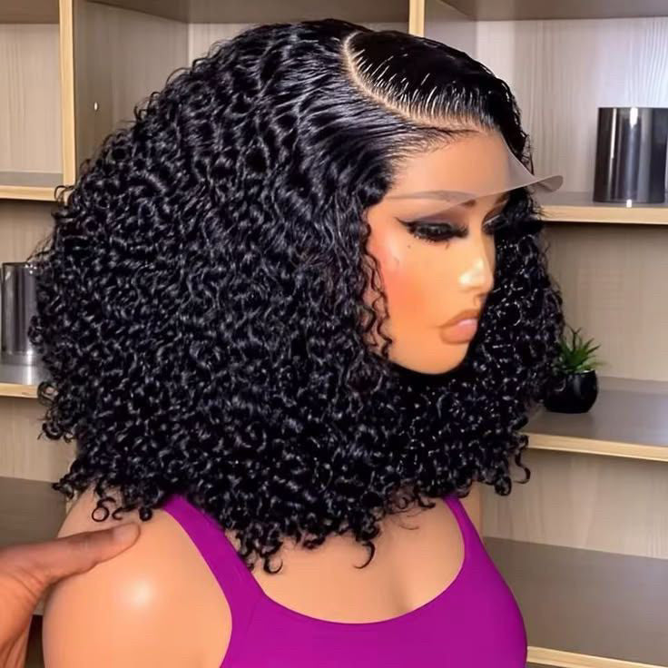 Classic Black African Small Front Lace Wig Short Curly Hair