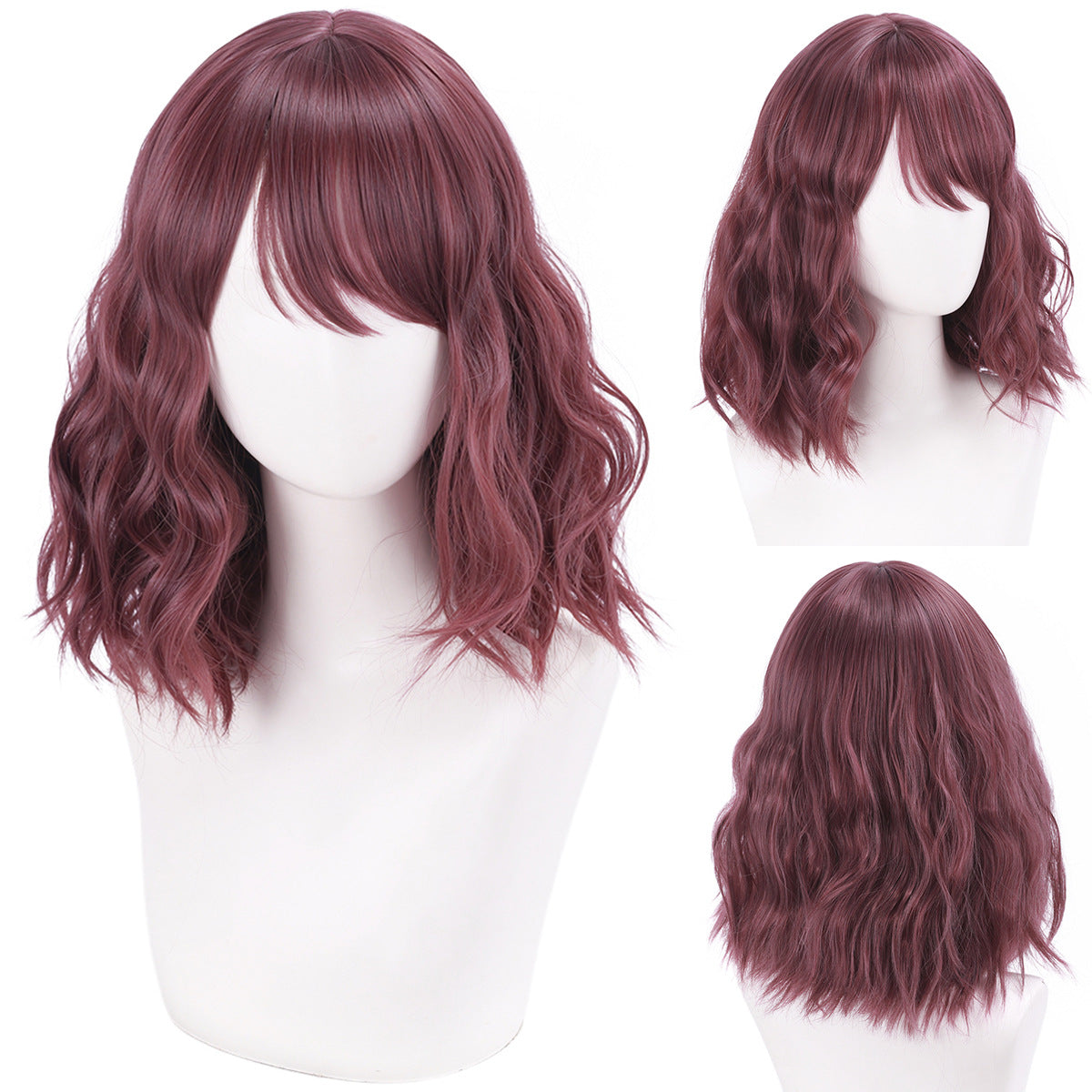 Versatile Comfortable Fringe Festival Water Ripple Wig Short Curly Hair