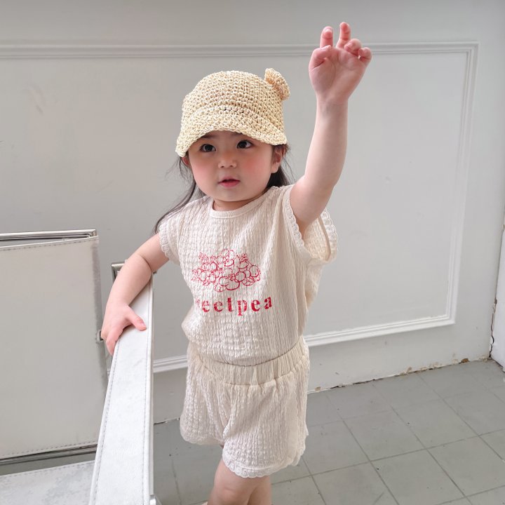 Children's Summer Cute Sweet Short Sleeve Lace Children's Suit