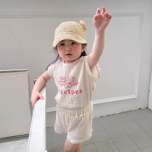 Children's Summer Cute Sweet Short Sleeve Lace Children's Suit