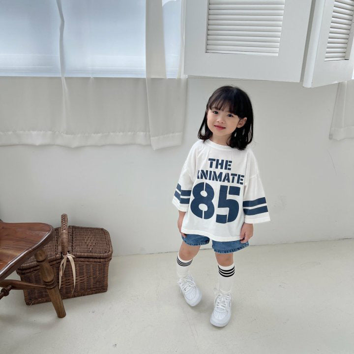 Children's Korean Style Summer Letters Numbers Printing Fashionable Boys Long Sleeve Children's T-shirt