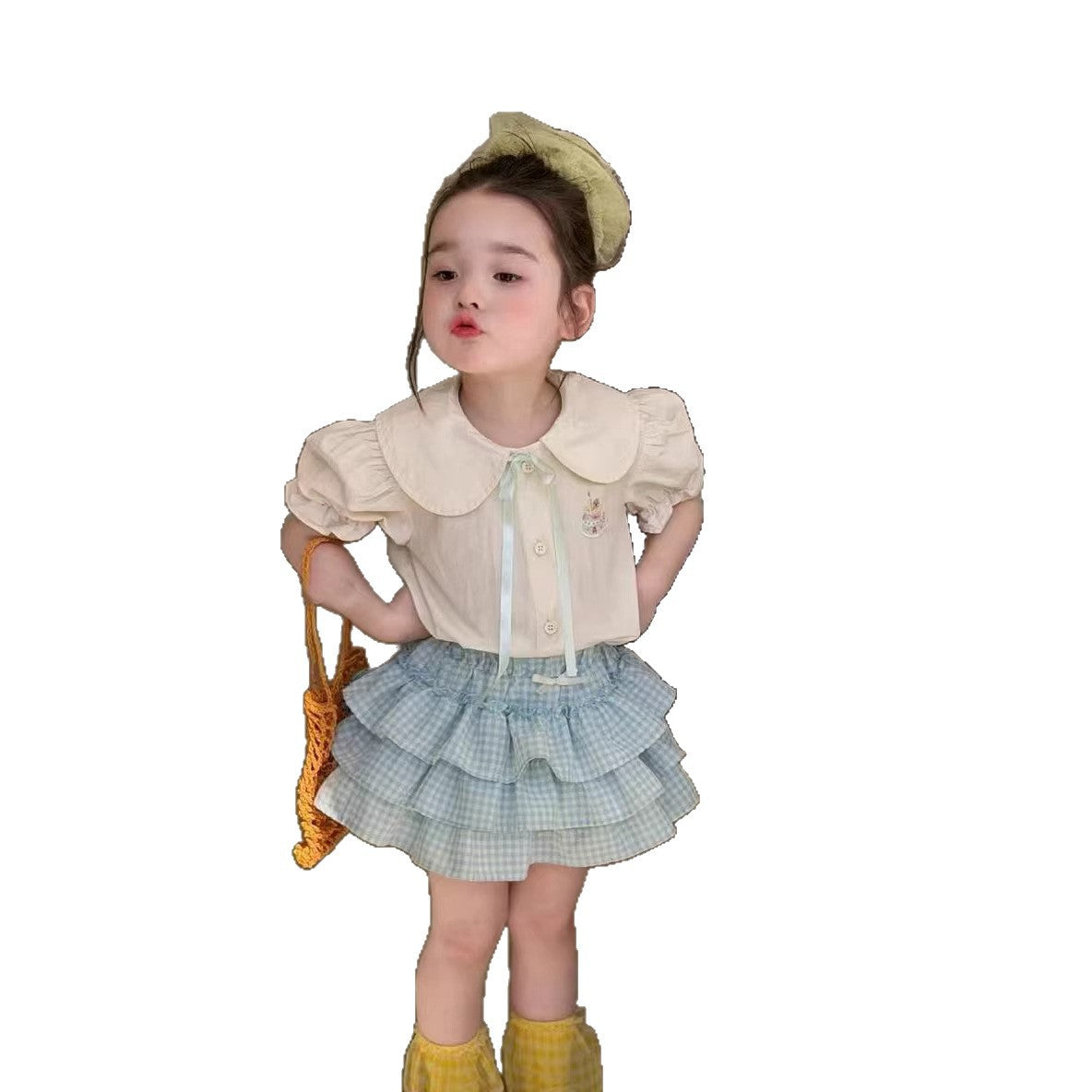 Children's Summer Korean Lapel Cotton Shirt Doll Children's Suit