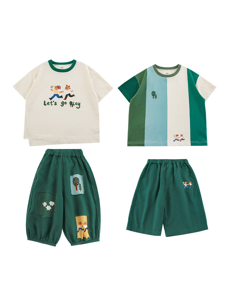 Short-sleeved Loose Casual Shorts Anti Mosquito Children's T-shirt