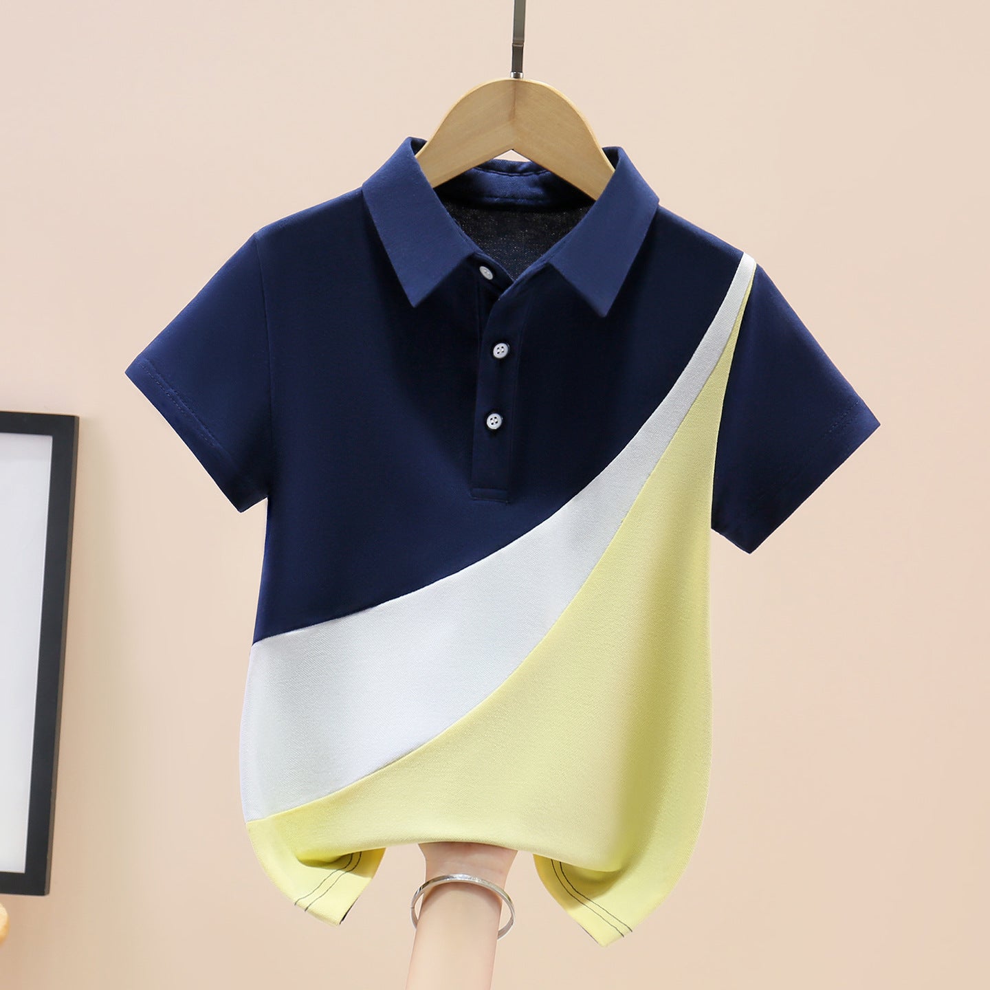 Men's & Children's Lapel Summer Clothes Medium Big Cotton Body Shirt Children's T-shirt