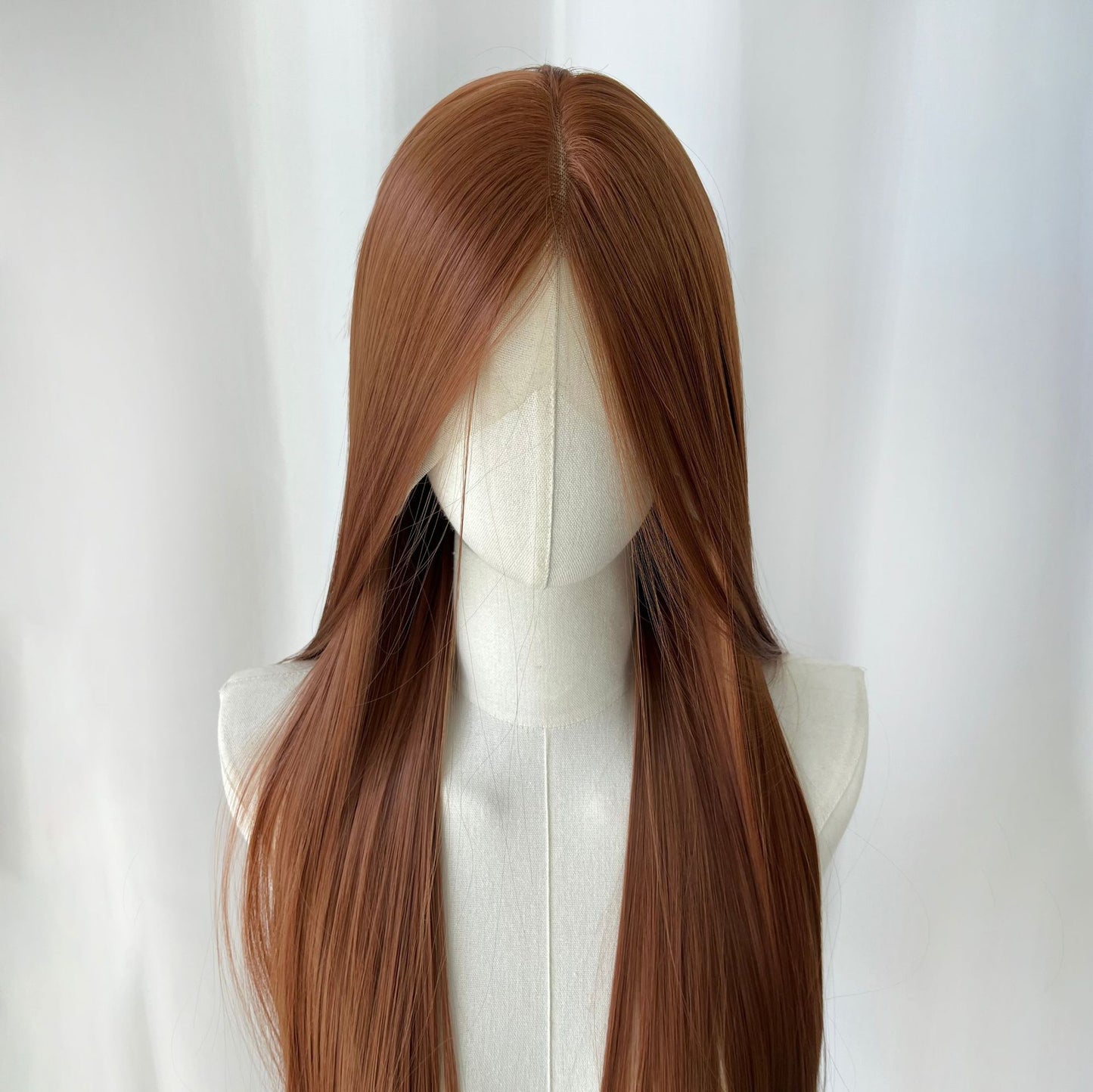 Hand Crochet Head Cover Embryo Crocheting Forehead Lace Free Long Straight Wig
