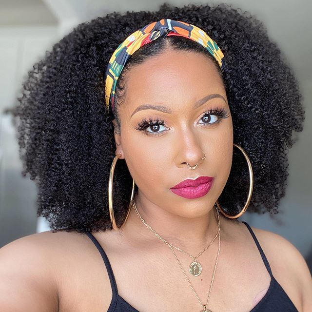 Women's Fashionable Mid-length African Big Wave Fluffy Curling Wig Short Curly Hair