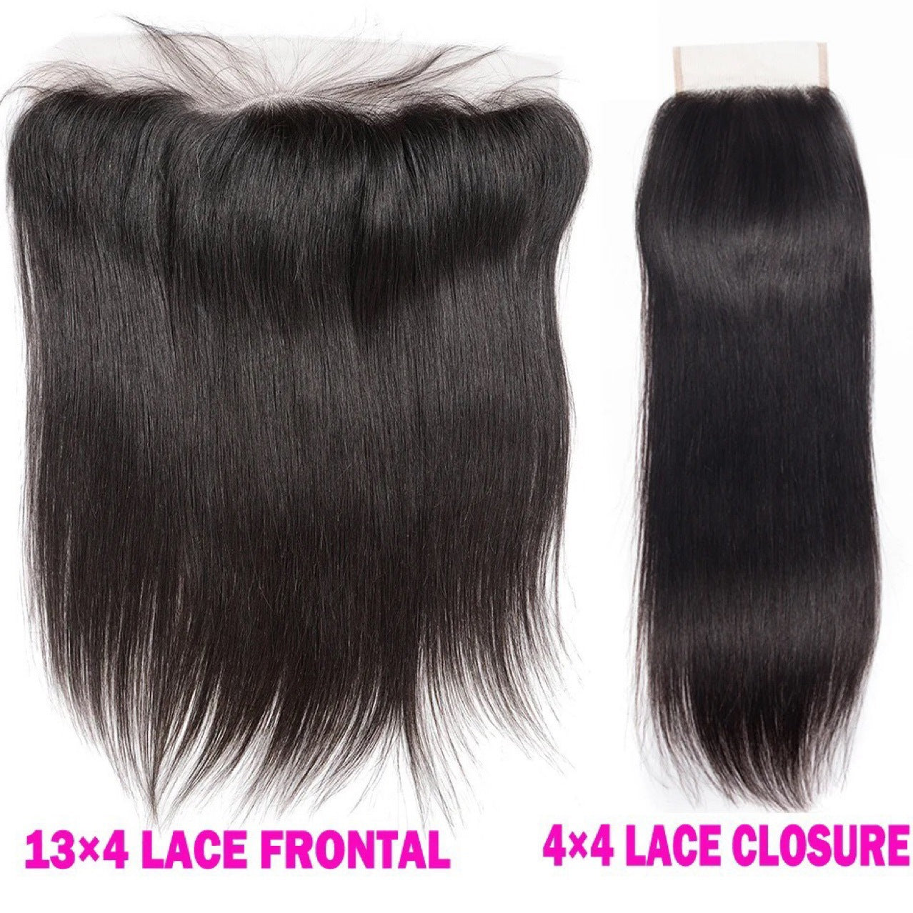 Human Straight Natural Color Lace Piece Real Hair Wig