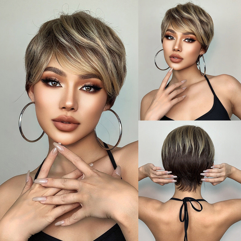 Fashion Female Natural Realistic Age Reducing Wig Short Straight Hair