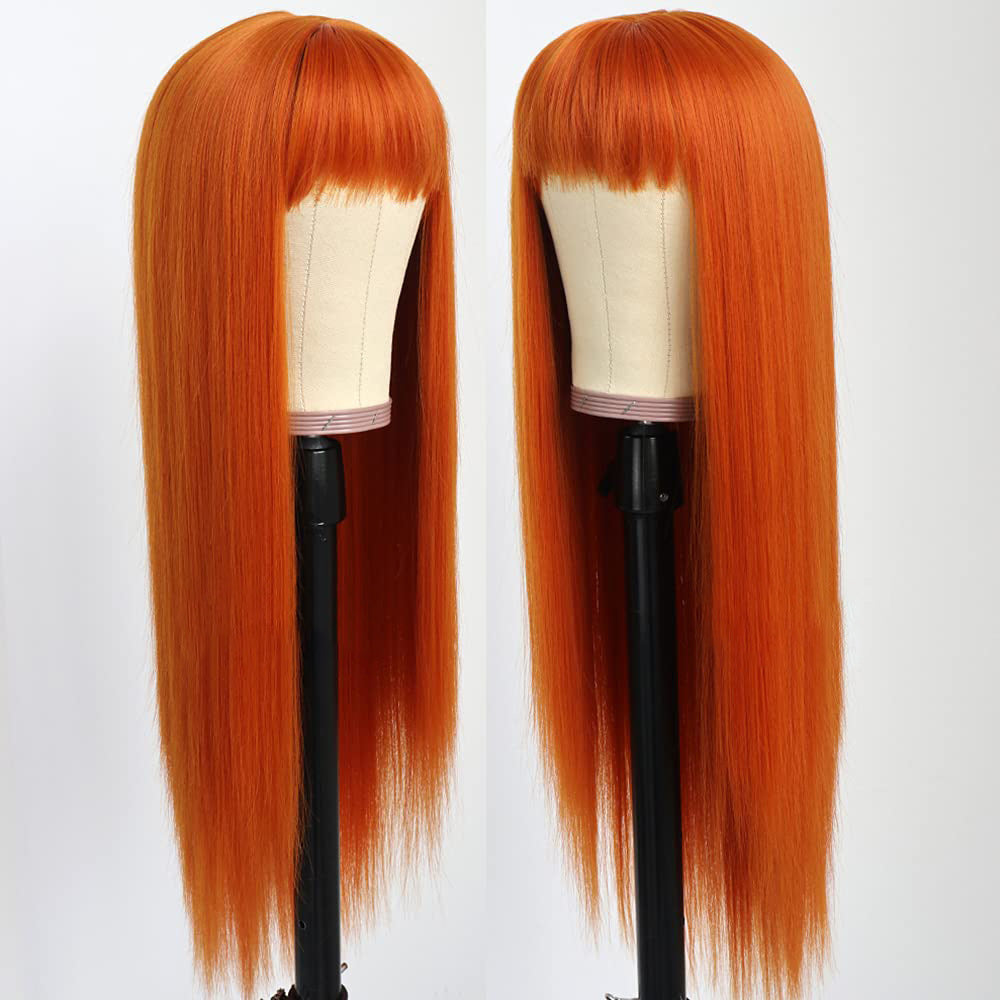 Women's Colorful Bangs Hair Chemical Fiber Long Straight Wig