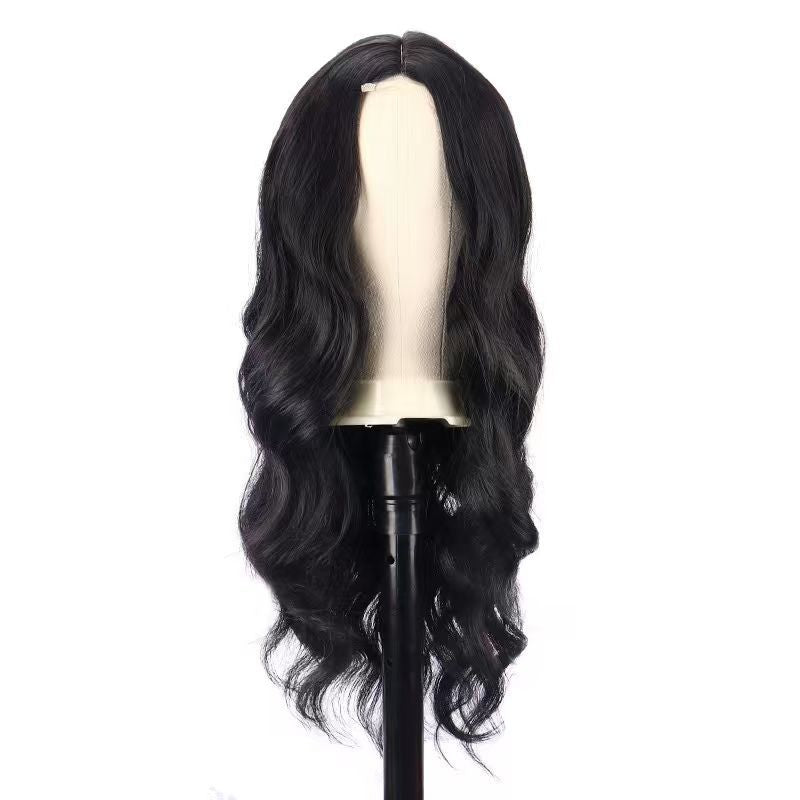 Female Fashion Partial Wave Curly Hair Rose Wig Long Curls