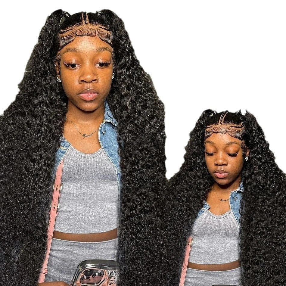 Full Human Hair Head Cover African Wig Long Curls