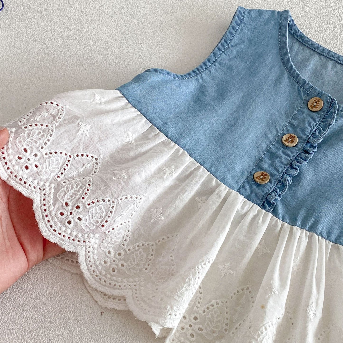 Children's Fashion Set Summer Lace Doll Shirt T-shirt Jeans Children's Suit