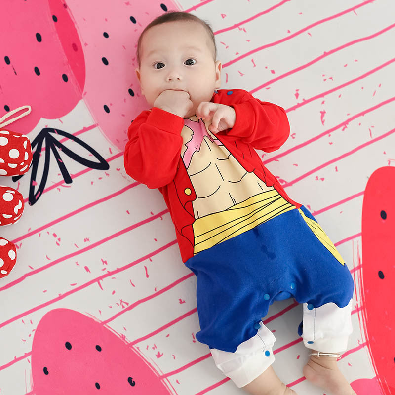 Cartoon Jumpsuit Full Cotton Thin Section Pullover Rompers Long Sleeve Jumpsuit, Climbing Suit