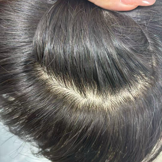 Men's Film Delivery Needle Set Artificial Scalp Human Hair Real Top Men's Wig
