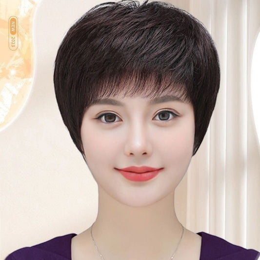 Top Short Texture Hot Fluffy Natural Covering Gray Real Hair Wig
