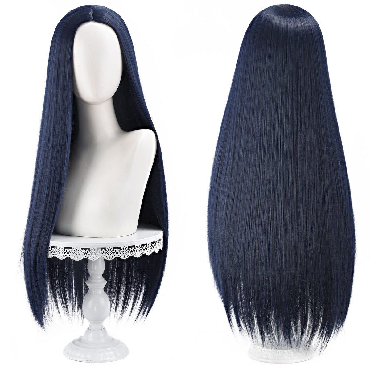 Main Universal Medium Scalp Black Hair Long Straight Wig
