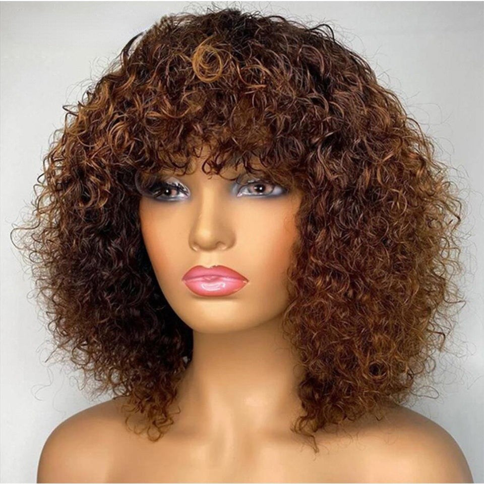 Volume Fluffy Female Synthetic Chemical Fiber Popular Afro Whole Wig Short Curly Hair