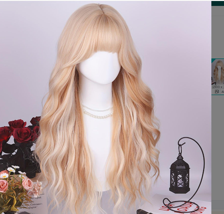 Women's Curly Sheath Paris Painting Simulation Chemical Long Straight Wig