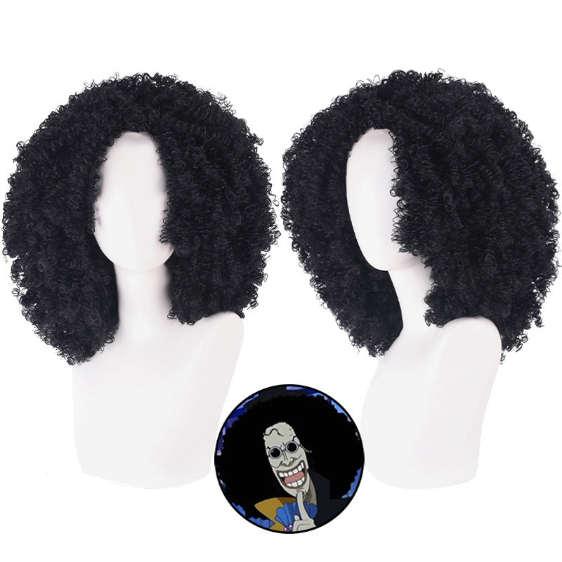 Lord One Piece Nose Song Brook Black Afro Fluffy Cos Wig