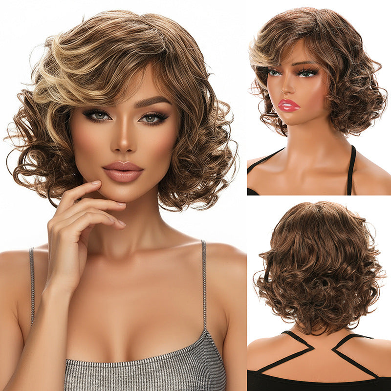 Women's African Short Curly Hair Fashion Fluffy Afro Cos Wig