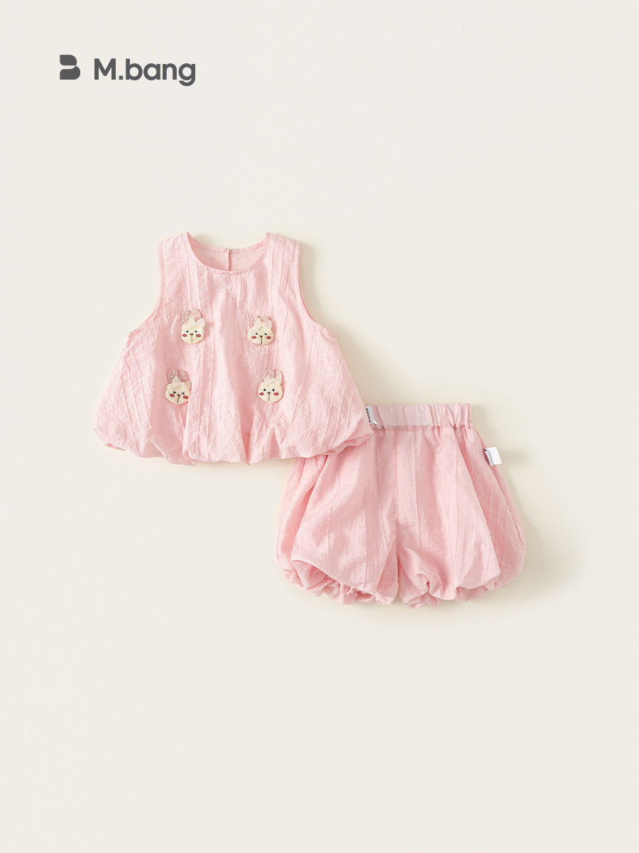 Children's Summer Little Sleeveless Pants Two-piece Beautiful Clothes Children's Suit