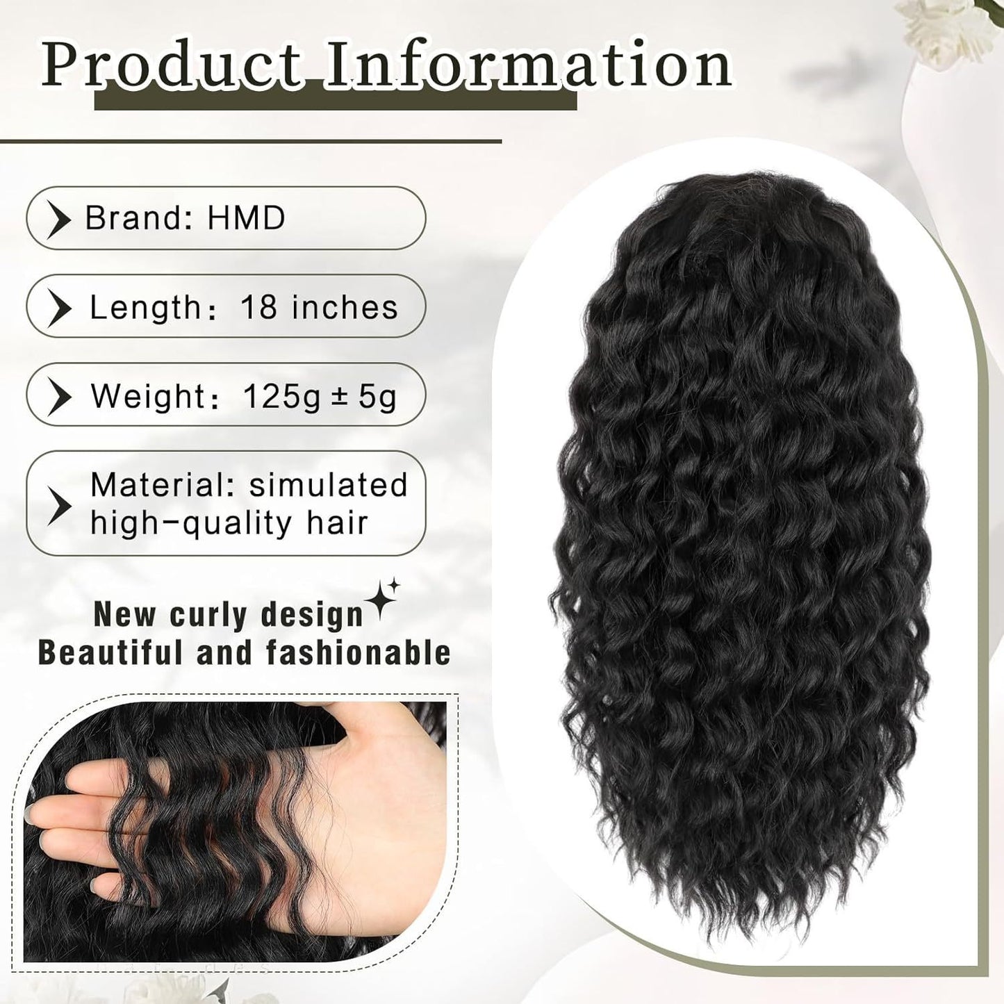 Hair Extension Small Volume Fluffy Drawstring Wig Ponytail