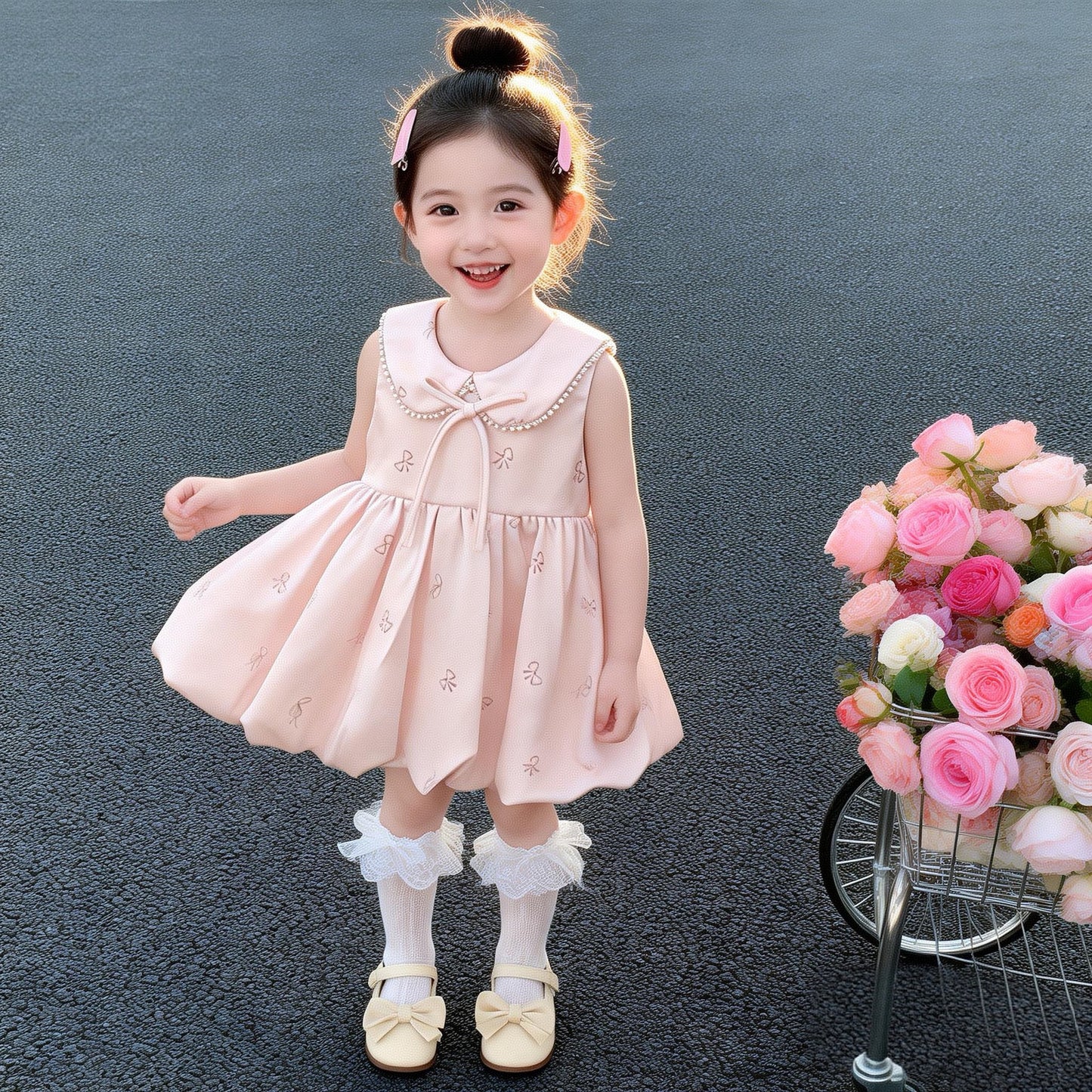 Princess Summer Western Style Birthday Vest Children's Dress
