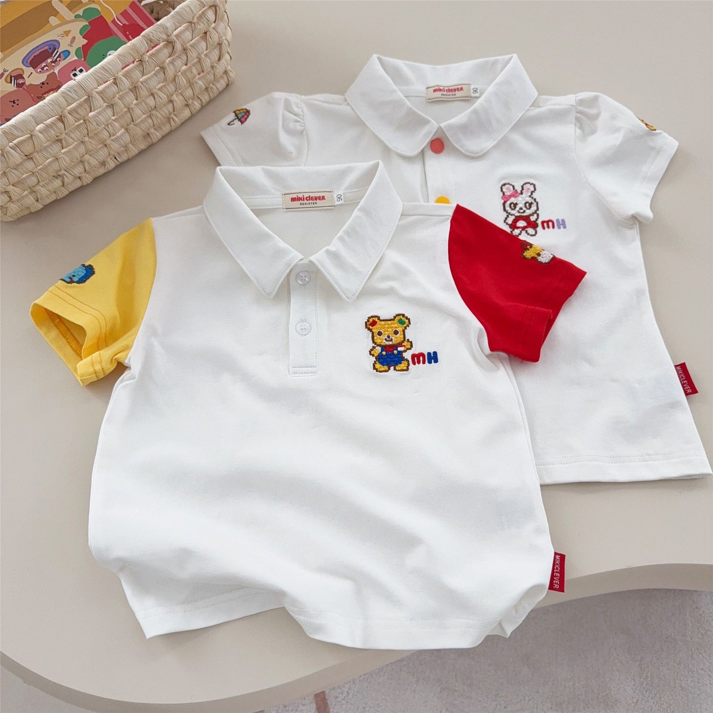 Children's Boys Class Cotton Base Shirt Tops Children's T-shirt
